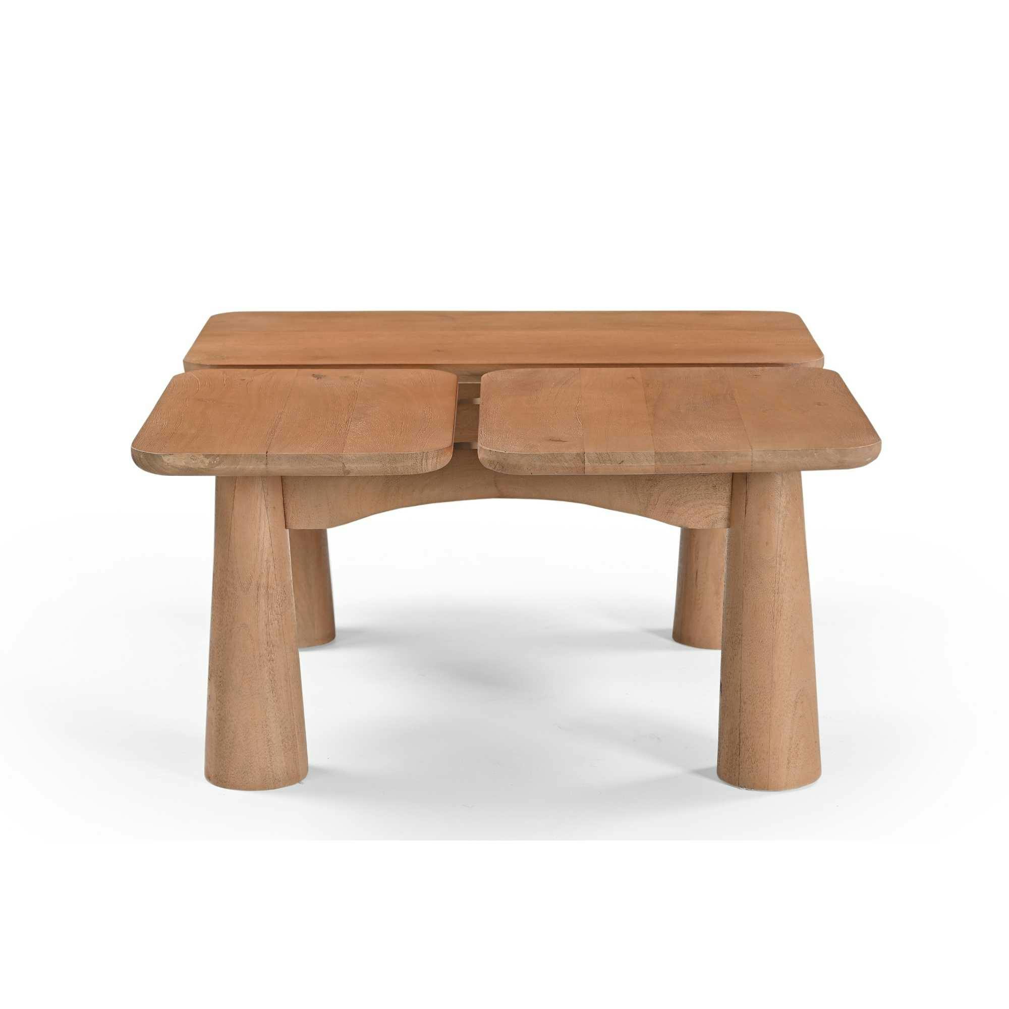 Table basse design 3 plateaux manguier naturel ALMA, PIER IMPORT