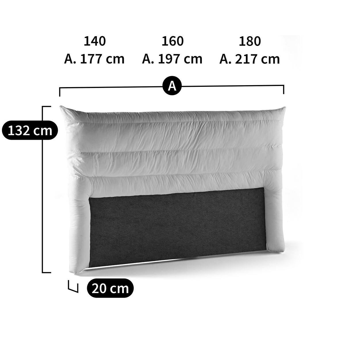 Tête de lit à housser H130 cm, Mereson