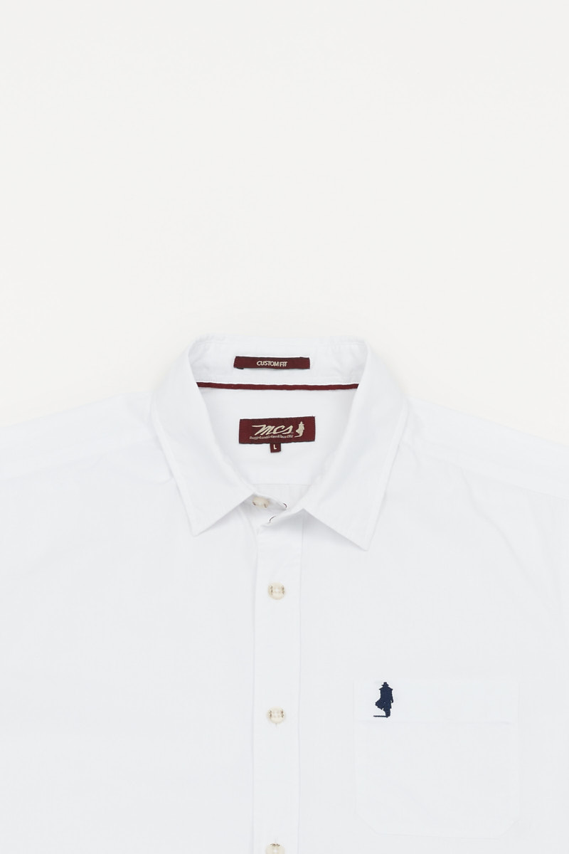 Chemise Homme MFC Manches Courtes Blanc - Taille M (39/40) - 100% Coton Relaxed Fit - Occasion