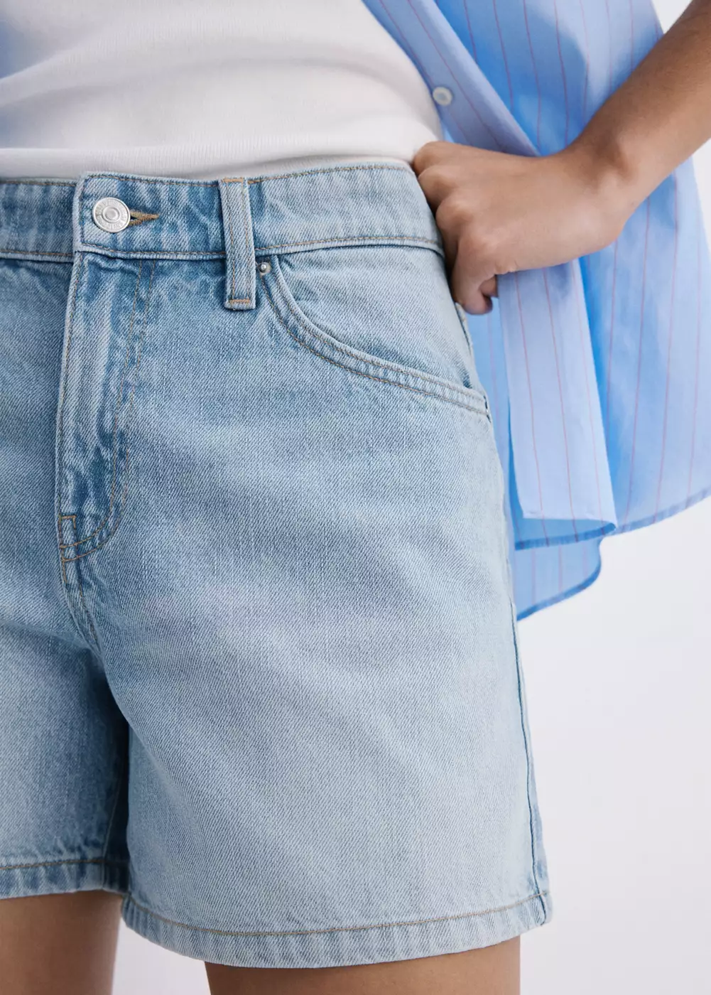 Short en jean droit, MANGO