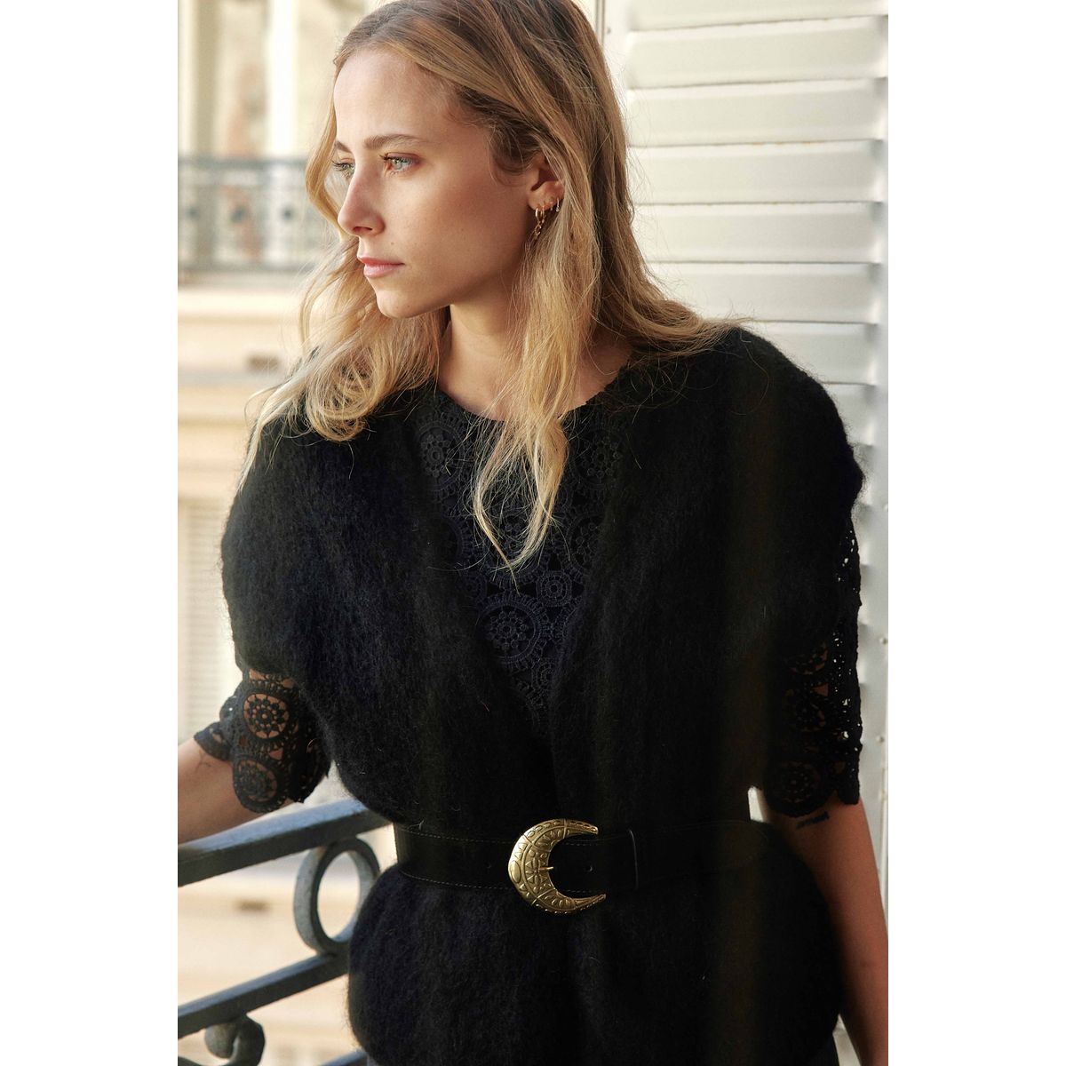 Gilet mohair noir La Redoute