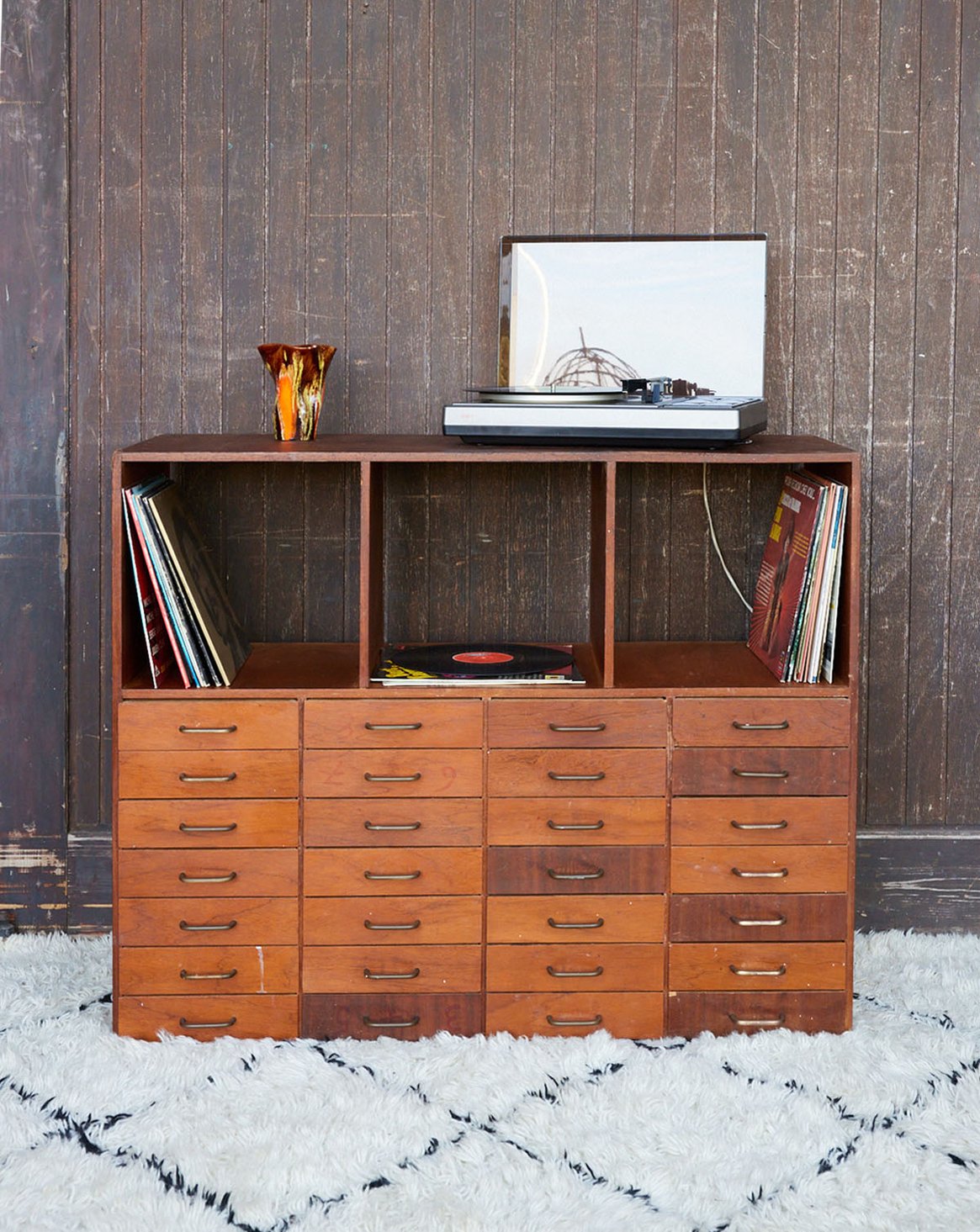 Meuble de métier en bois foncé Fernand N°484 - Bon état, DEBONGOUT