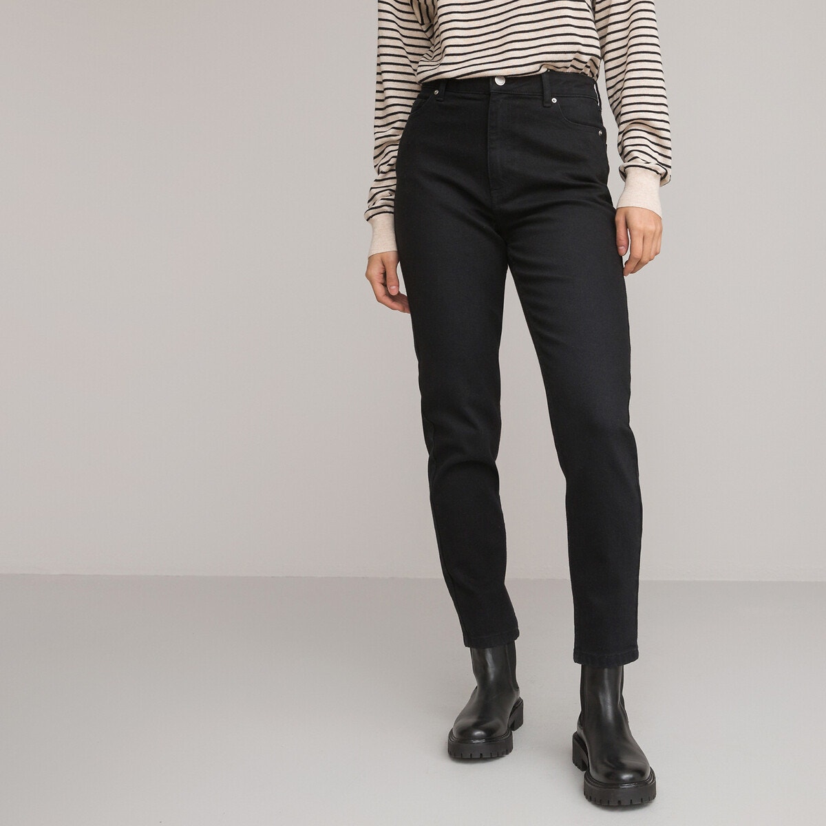 Jean noir mom discount femme