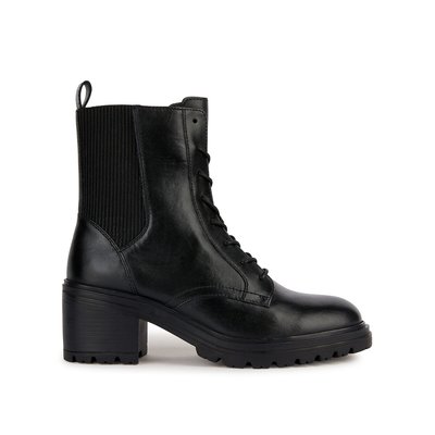 Damiana Lace-Up Ankle Boots in Breathable Leather GEOX