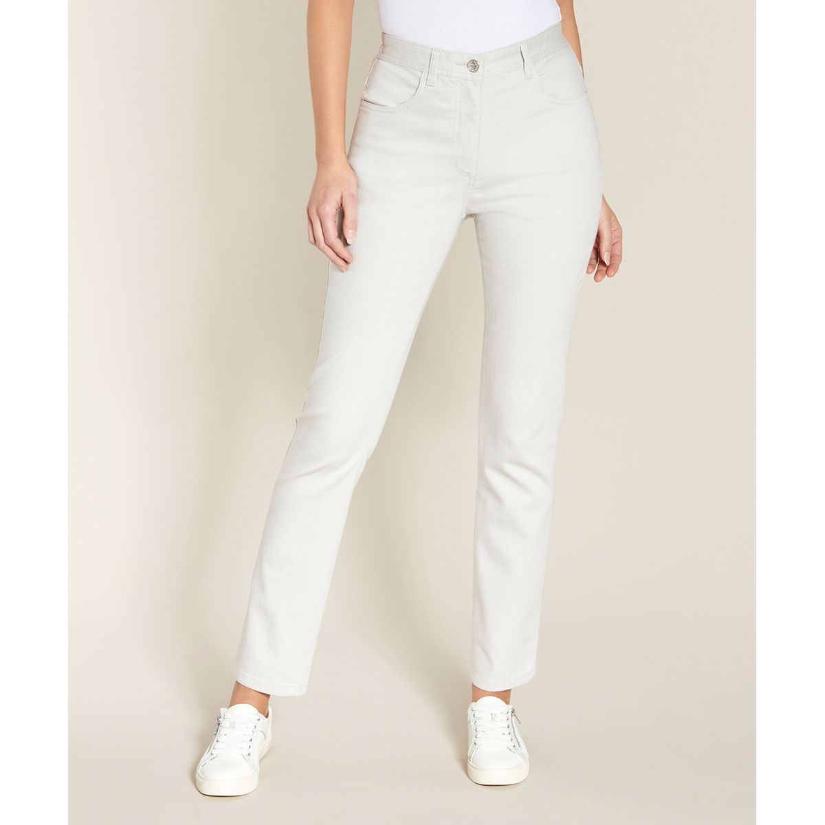 pantalon lin gris femme