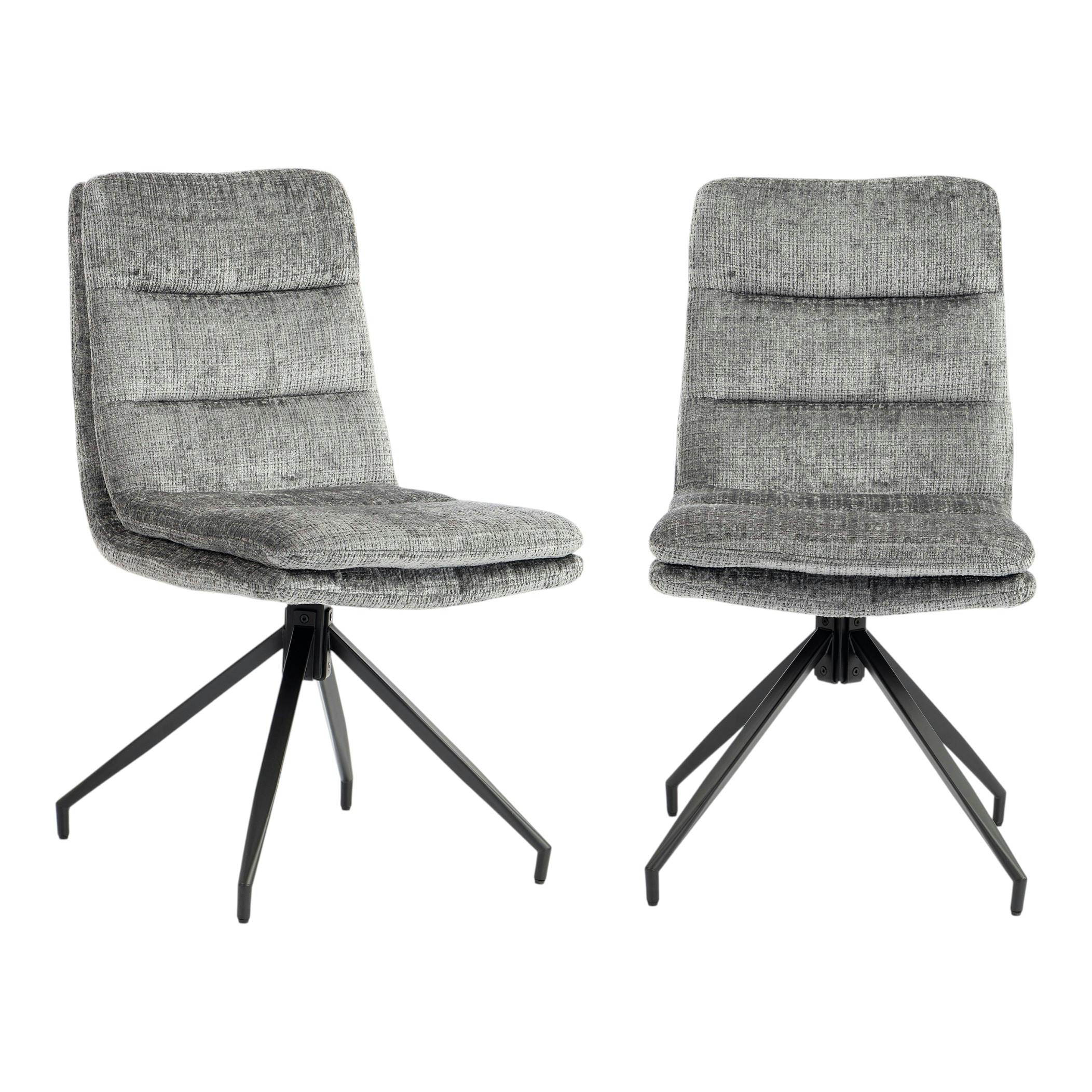 Chaise pivotante en tissu doux (lot de 2) PALERME, PIER IMPORT