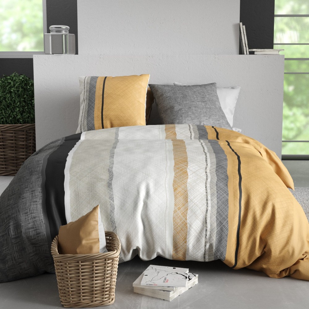 Housse De Couette 100% Coton 57 Fils + 2 Taies D'oreiller, DECORATIE