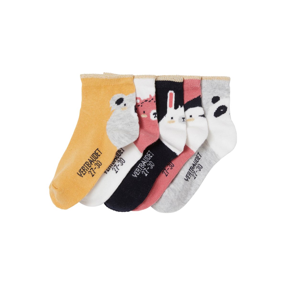 Vertbaudet Lot de 5 paires de mi-chaussettes filles fantaisie