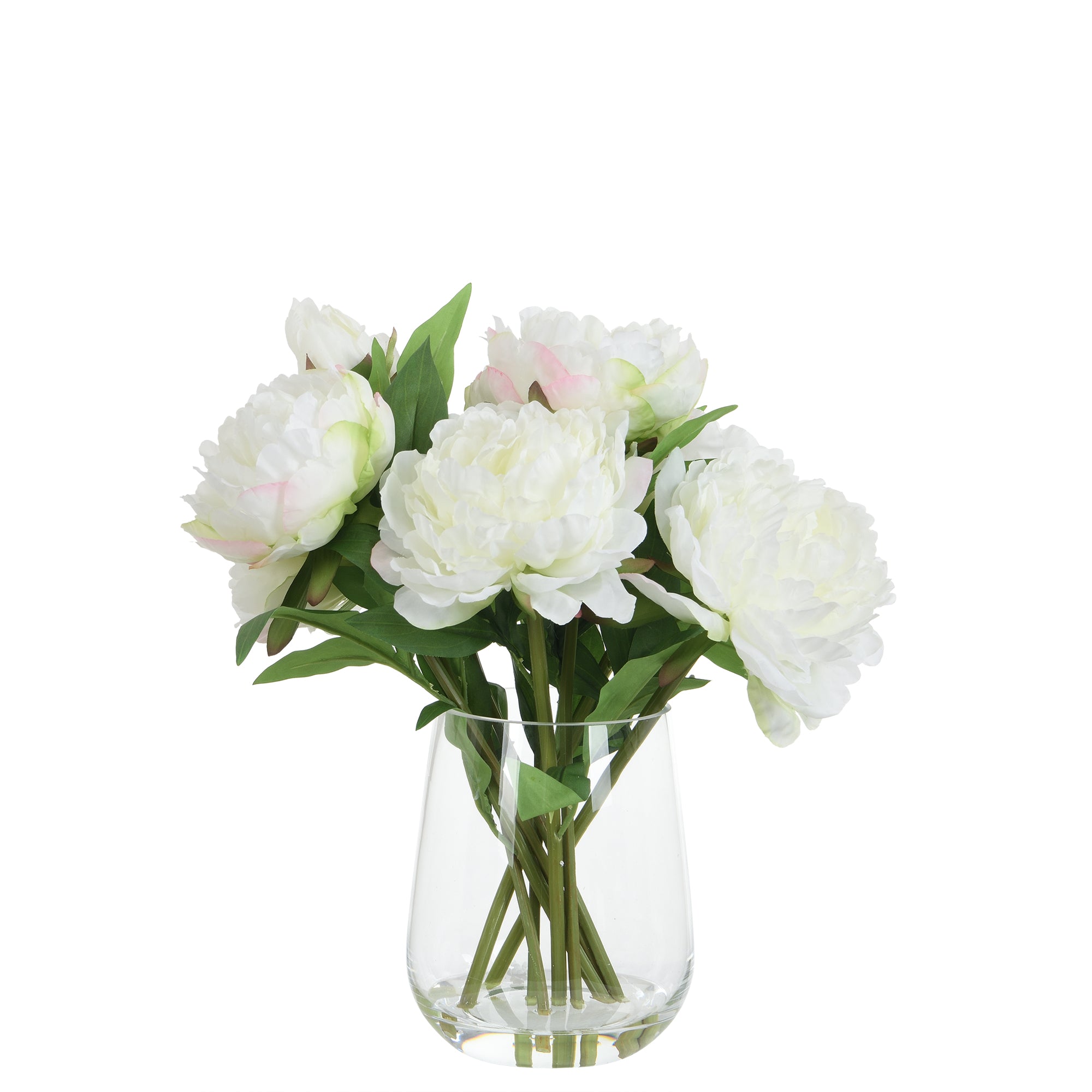 Composition de pivoines artificielles en vase H40, SIA DECO