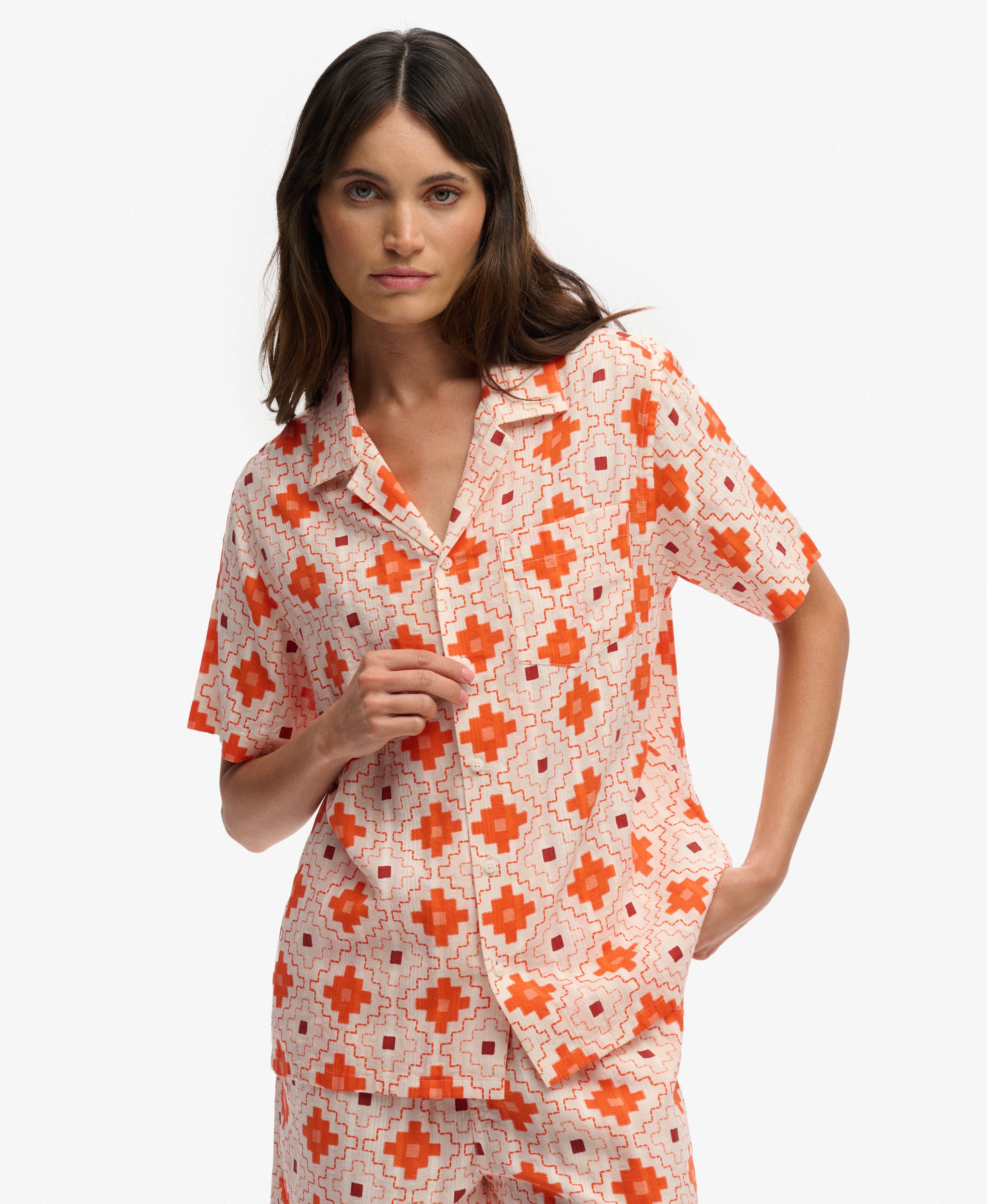 Chemise à manches courtes imprimée Beach, SUPERDRY