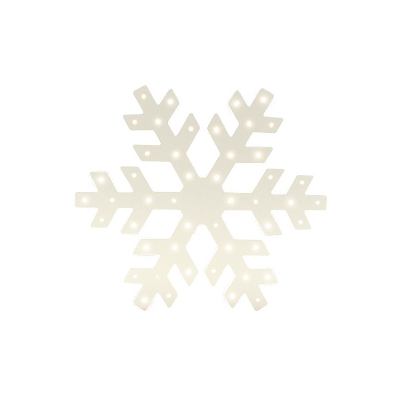 Flocon De Neige Bois Blanc Led Blanc Chaud A Pile A Suspendre, MILLUMINE
