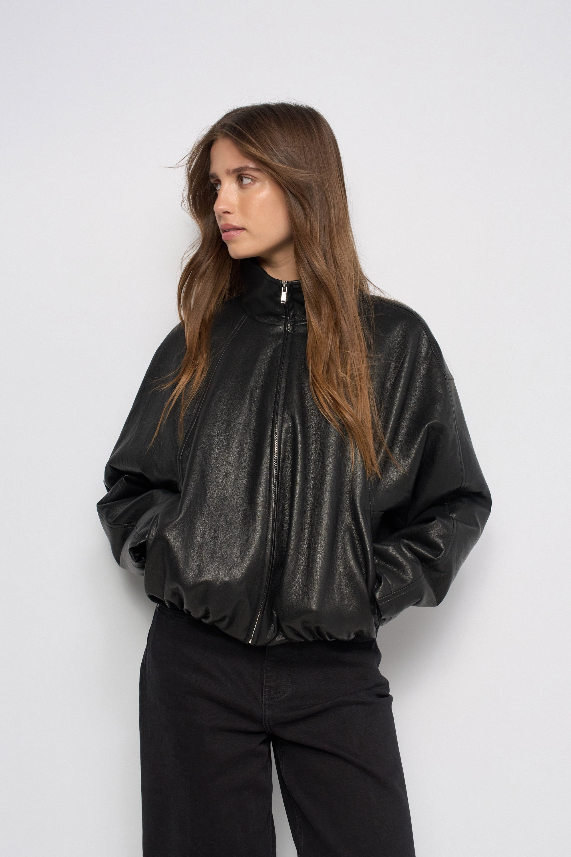 BOMBER EFFET CUIR, SALSA JEANS
