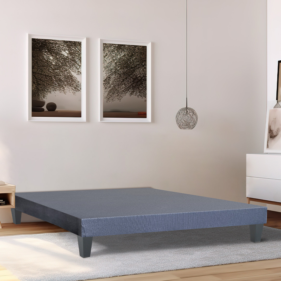 Sommier tapissier bois Kit - Gris ciment - Livré en kit, BELLECOUR