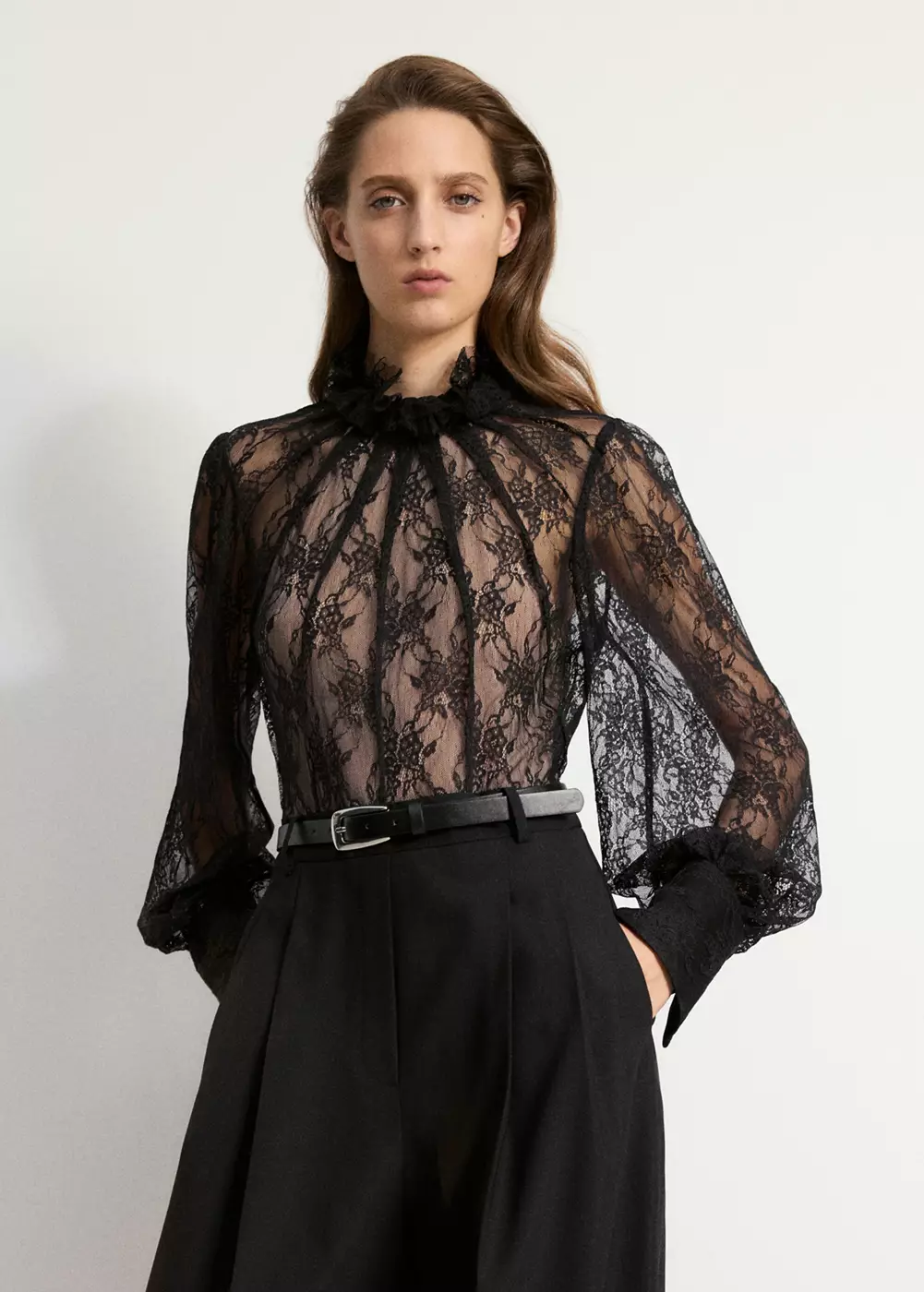 Combinaison bimatière avec dentelle, MANGO
