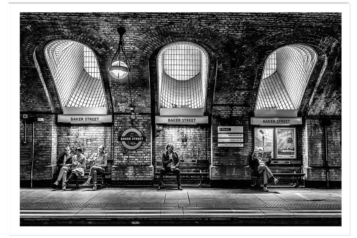 Affiche noir et blanc baker street, HEXOA