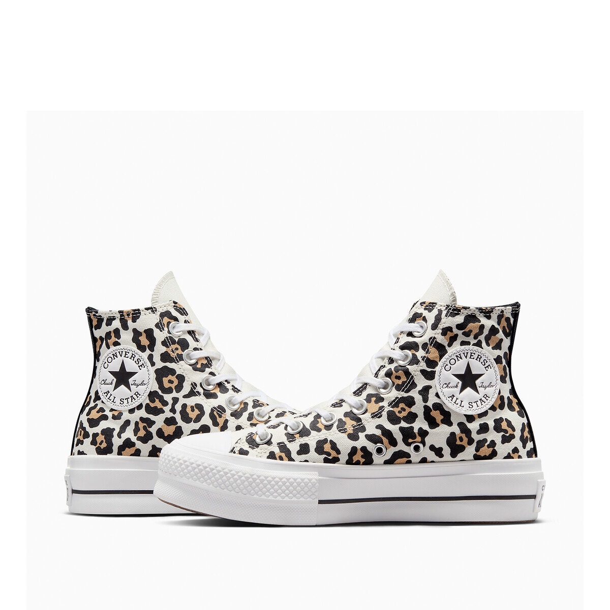 Converse noir et online leopard