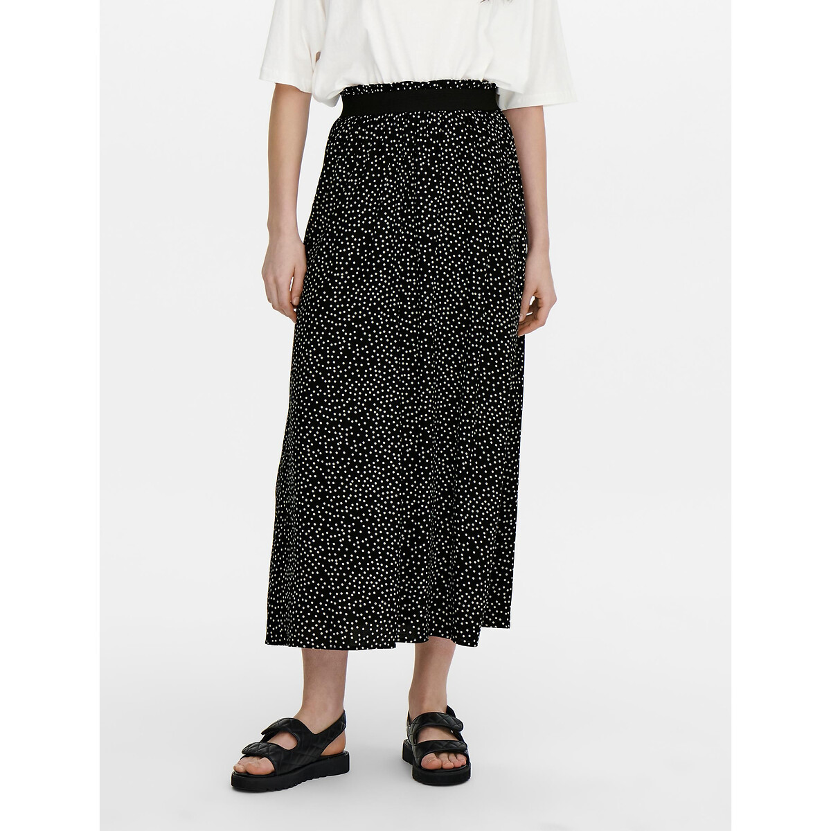 Image of Polka Dot Midi Skirt