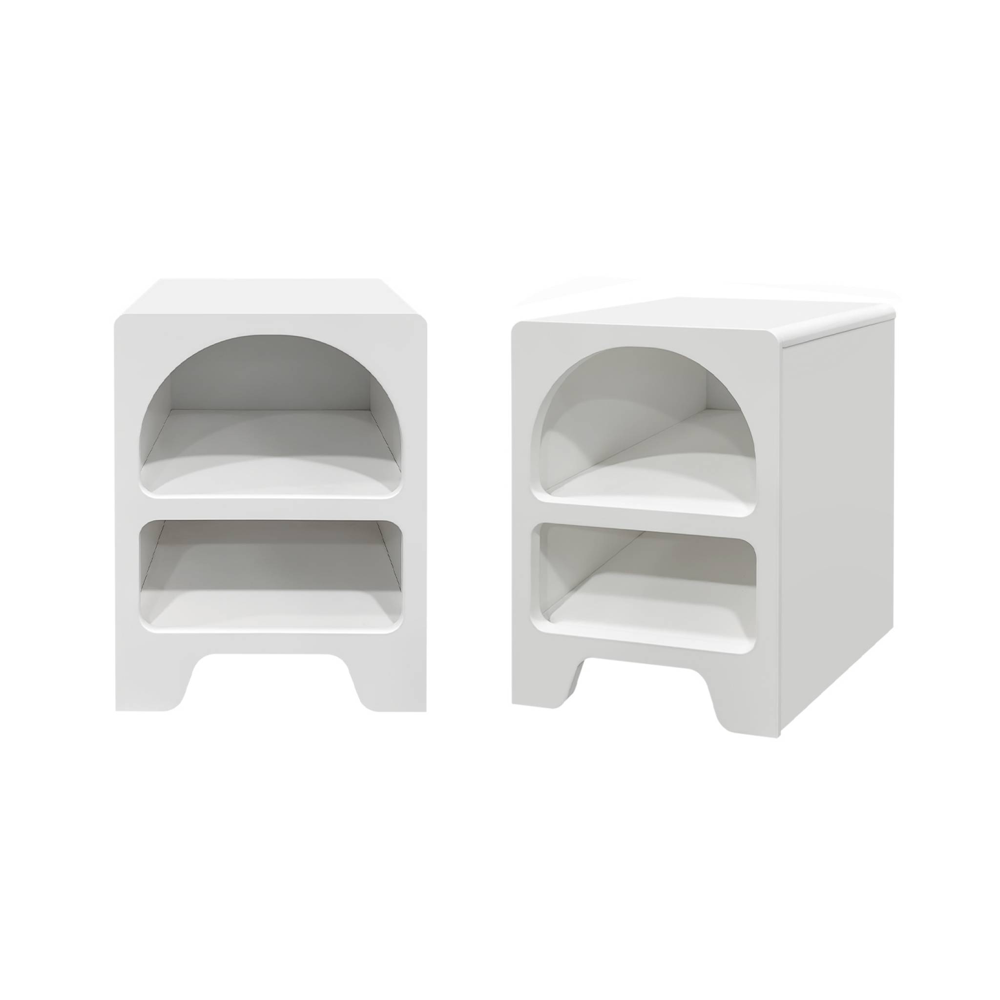 Table de chevet organique décor bois 2 niches (lot de 2) THESSA, SWEEEK