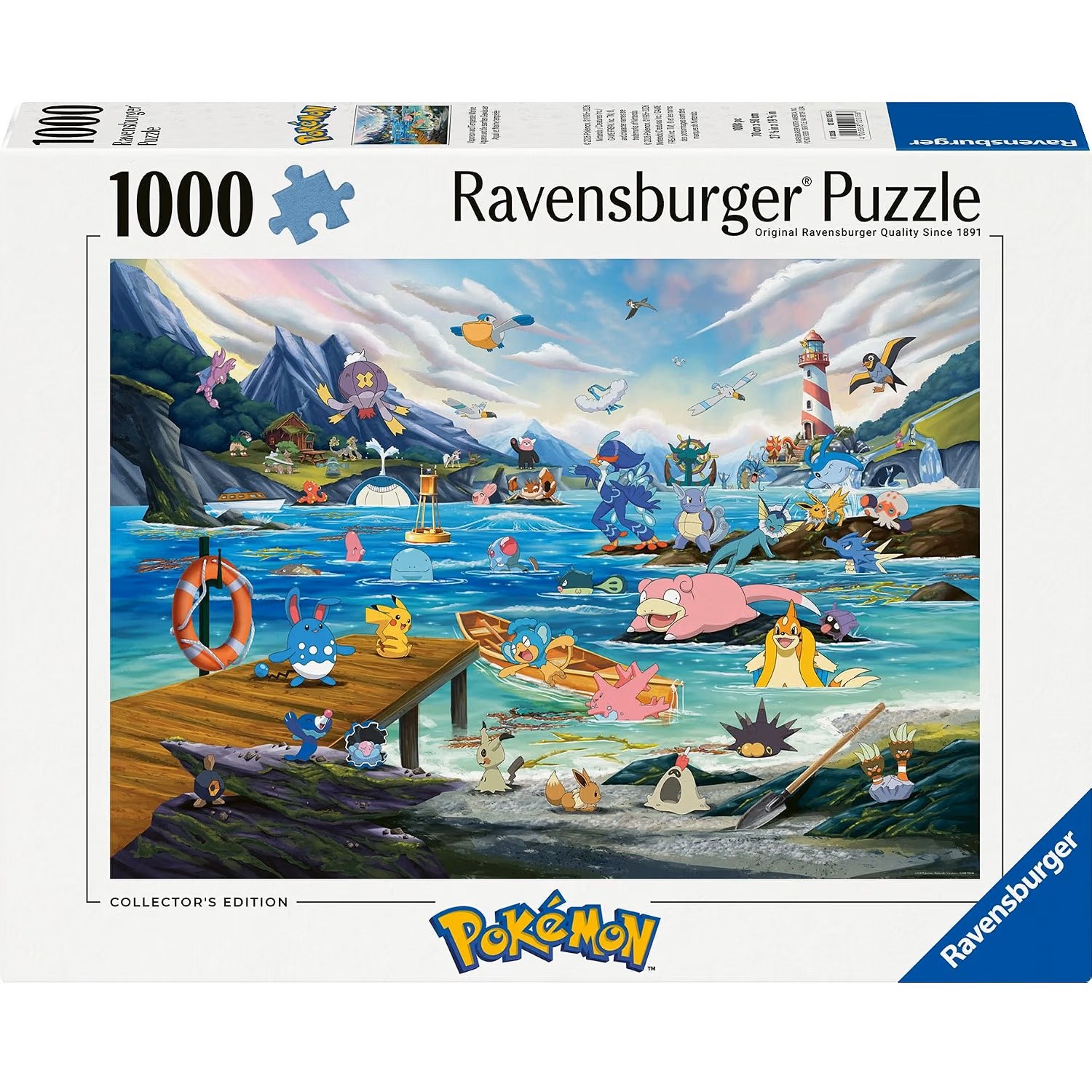 Puzzle Pokémon Aquali et Marine tempérée 1000 pcs, RAVENSBURGER