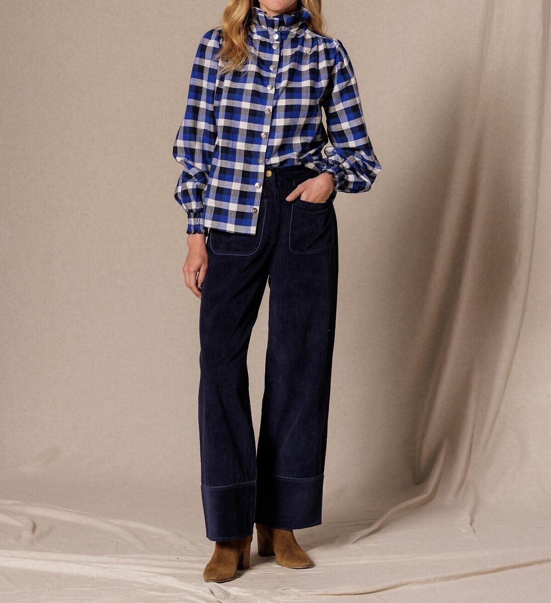 Pantalon large en velours côtelé, POMARI, APACHES COLLECTIONS
