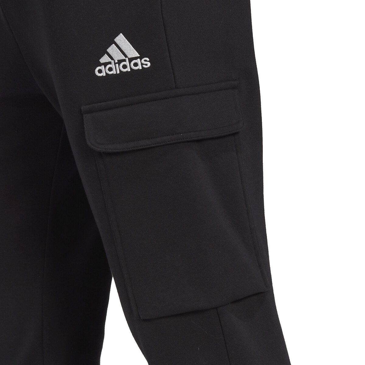 Feel cozy trousers with embroidered logo in cotton mix black