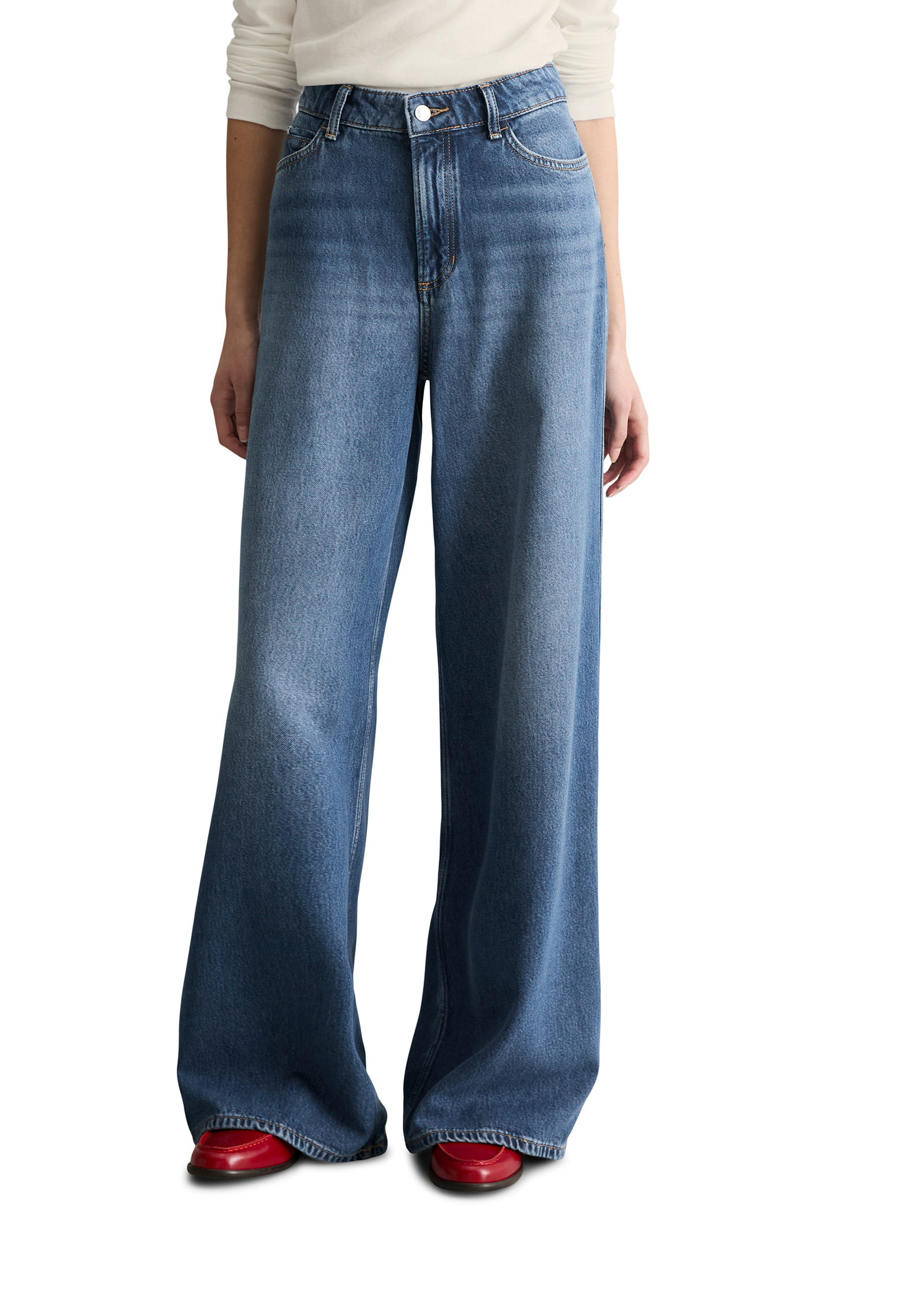 Jeans modèle Anjo large en mélange fluide de lyocell, MARC O’POLO DENIM