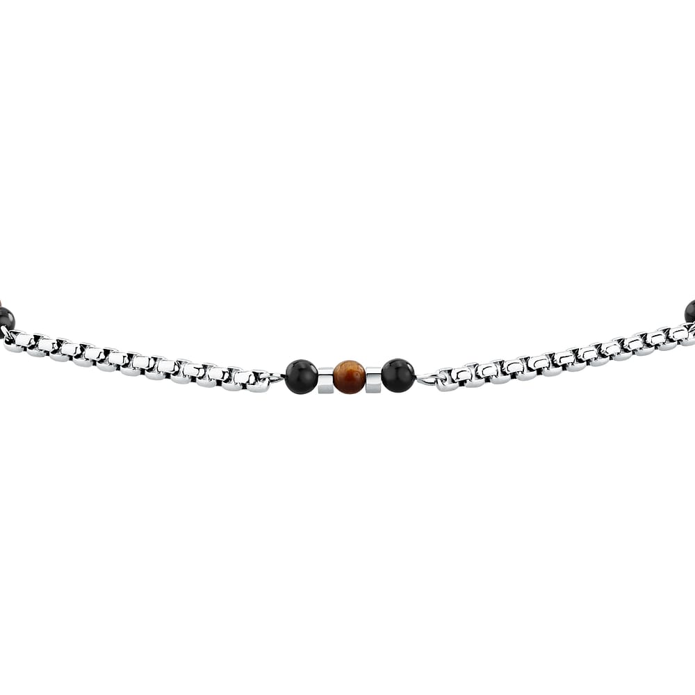Bracelets en Onyx/oeil Du Tigre/steel/tiger Eye Stone et Onyx, MORELLATO