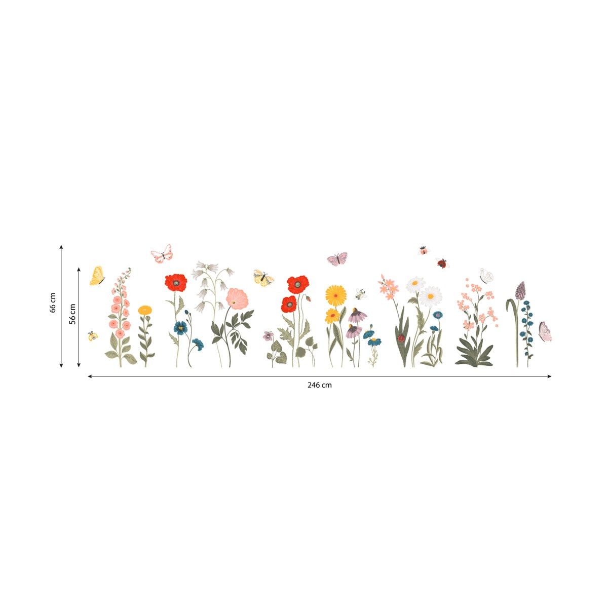 Stickers muraux fleurs sauvages wildflowers Couleur vert Lilipinso