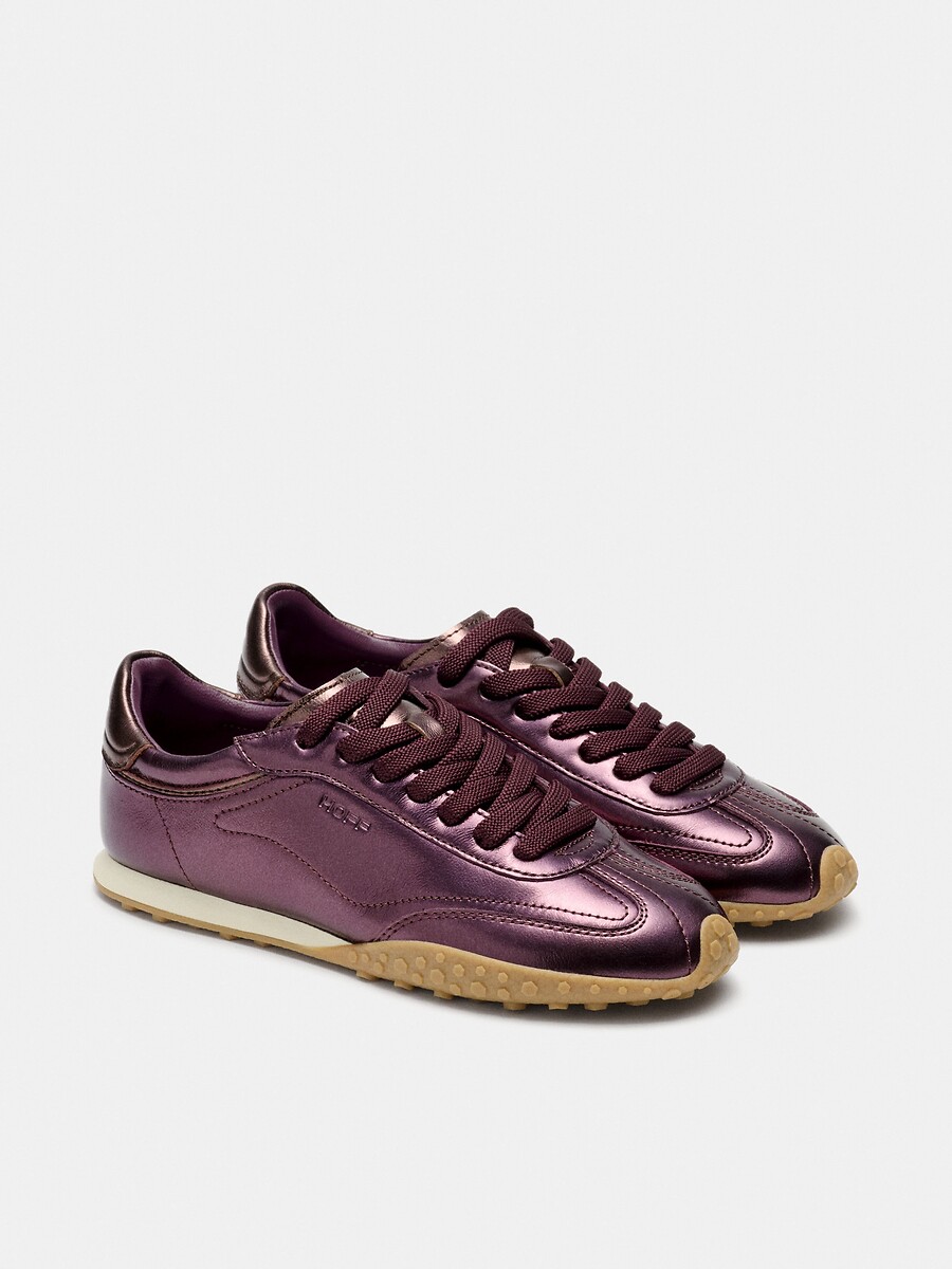 Scarpe da ginnastica in pelle BRIDGE METALLICS BURGUNDY, HOFF