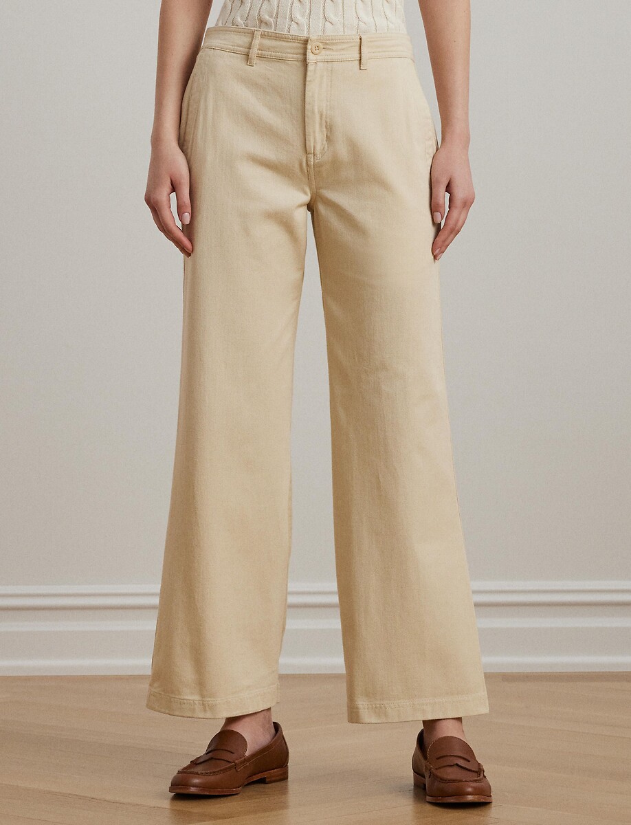 Pantalon Capri Florence & Fred Taille 12 - Couleur Beige Miel, Jambes Larges, Occasion TBE