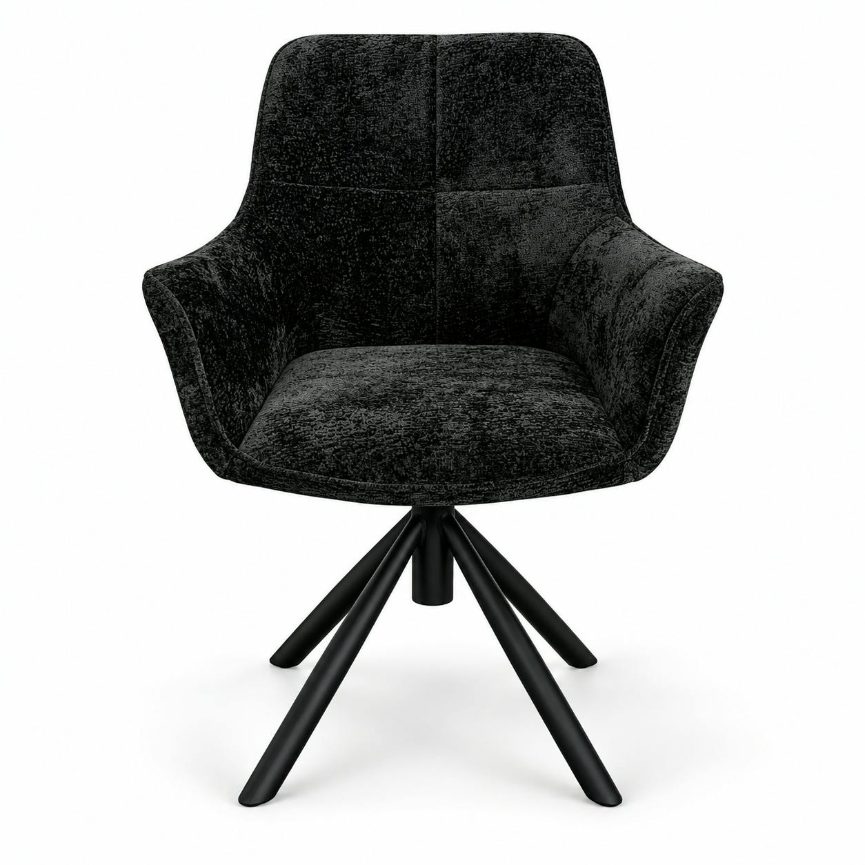 Fauteuil de table pivotant tissu noir (lot de 2) IENA, PIER IMPORT