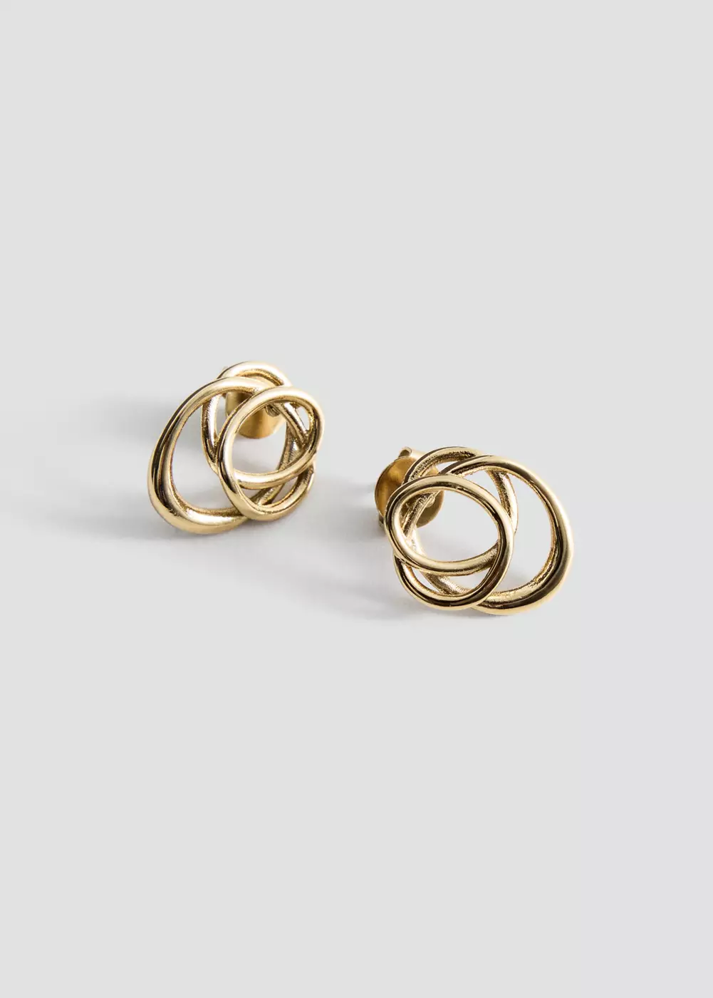 Boucles d’oreilles entrelacées en acier inoxydable, MANGO