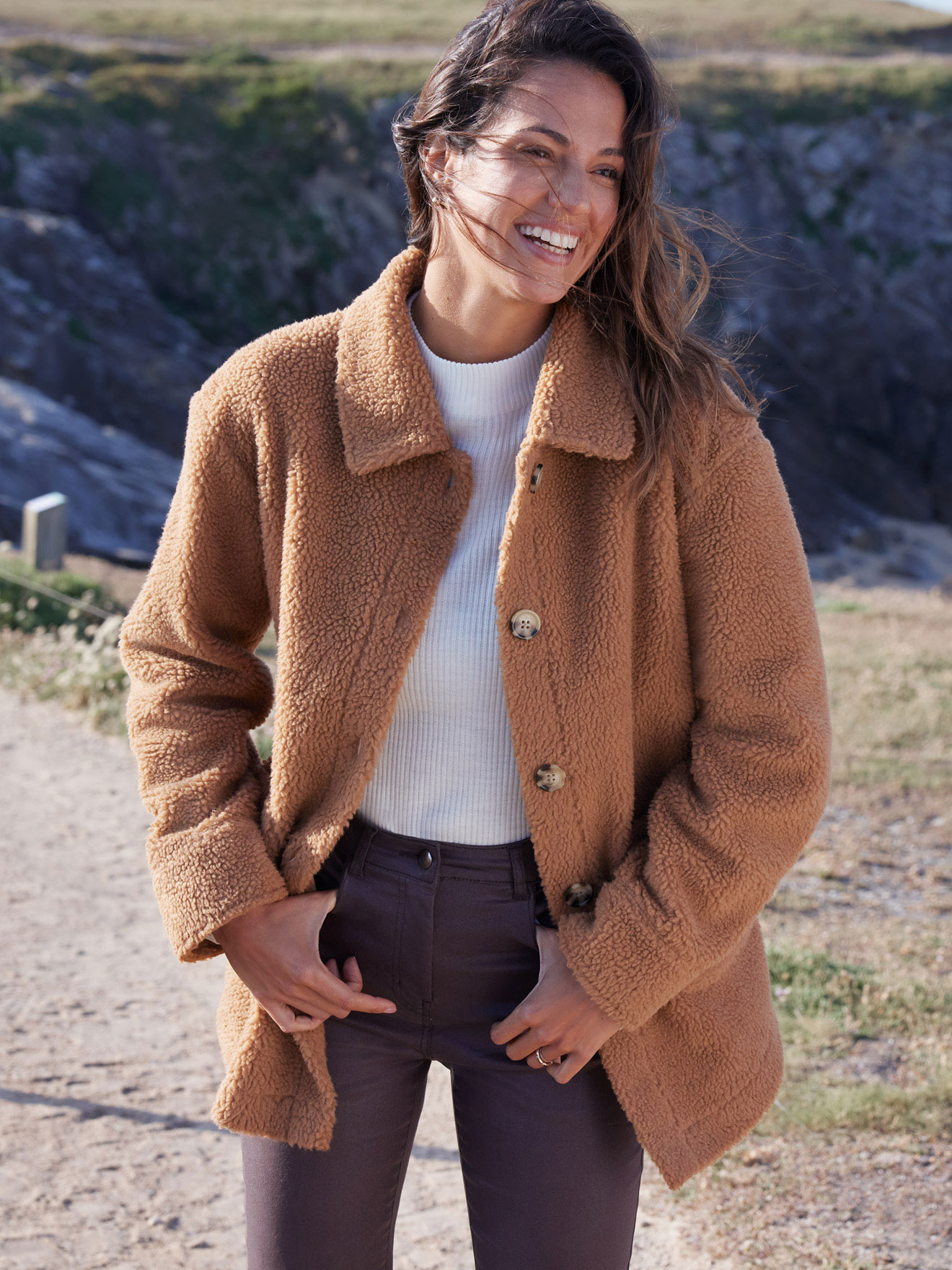 Veste en maille moutonnée, DAXON