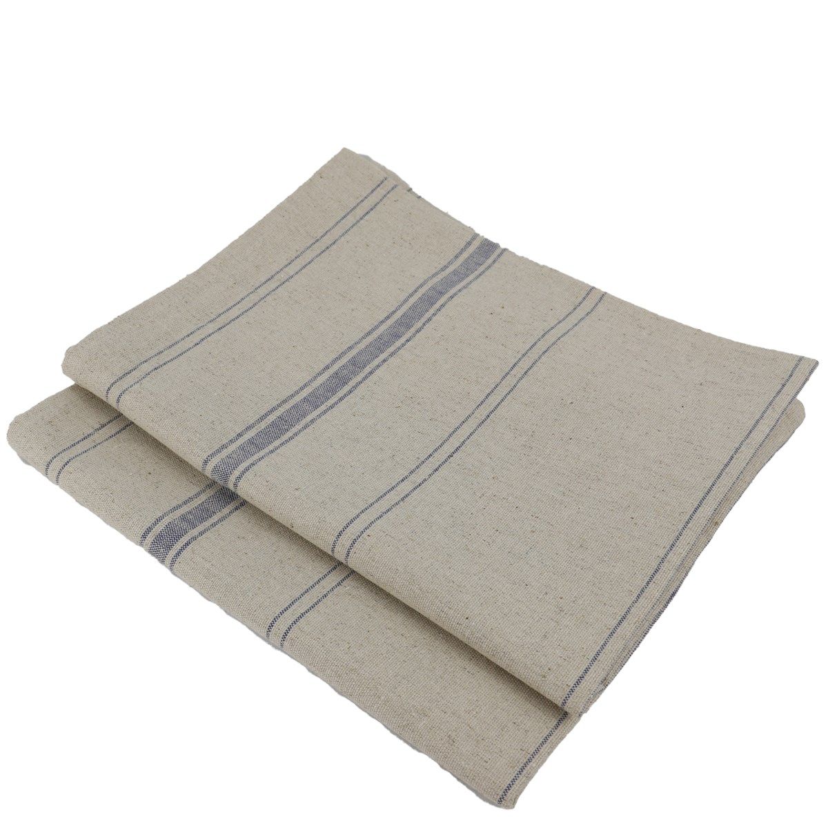 Lot De 6 Torchons Métis Lin-Coton BRASSERIE - 81x55 Cm - Couleur Rouge Et Beige - Très Absorbants - Fabriqué Au Portugal