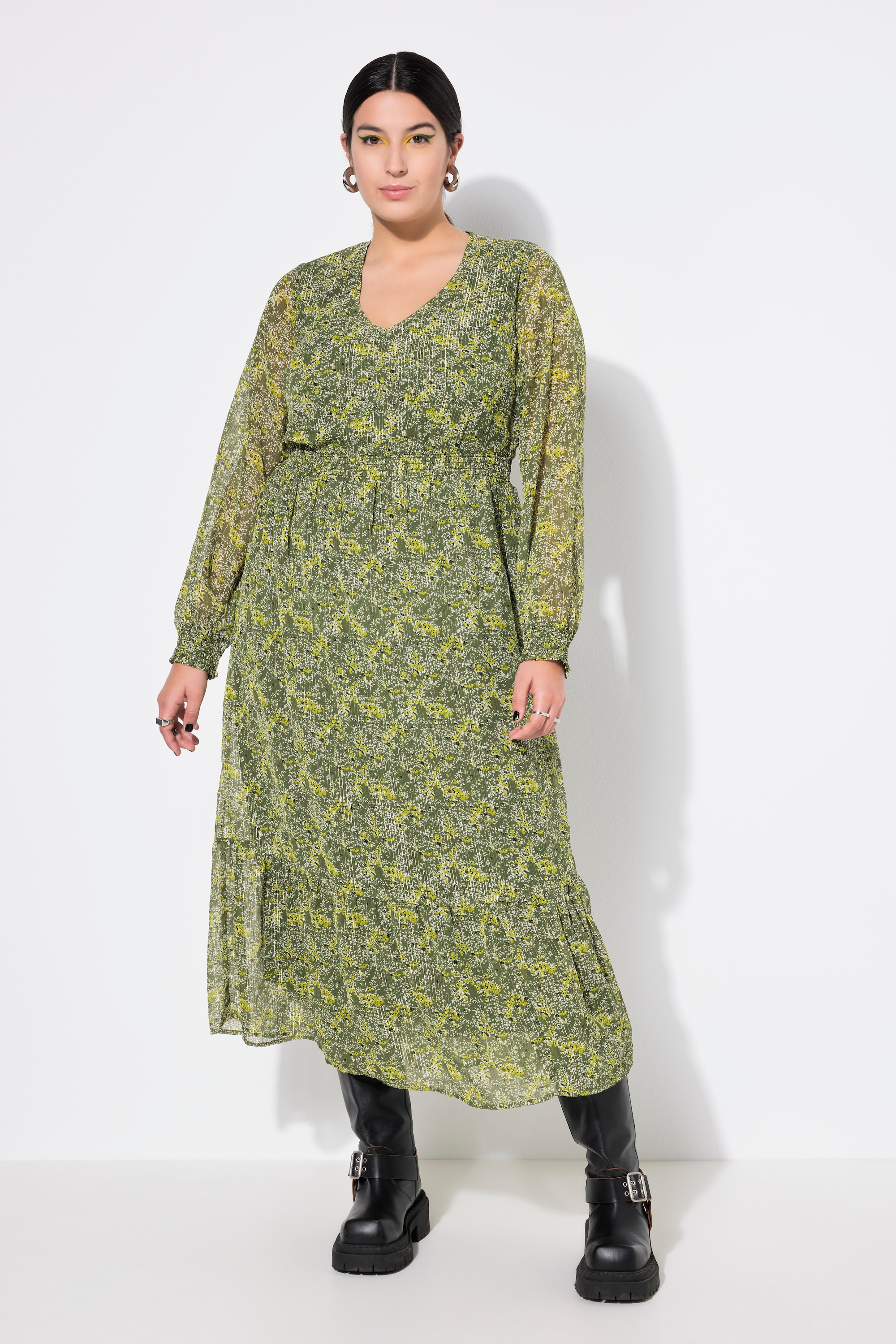 Robe maxi coupe évasée, imprimé à fleurs, STUDIO UNTOLD