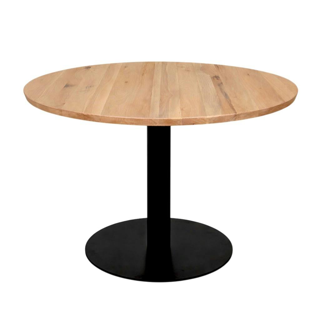 Table ronde en chêne 4 places, pied central PALERME, PIER IMPORT