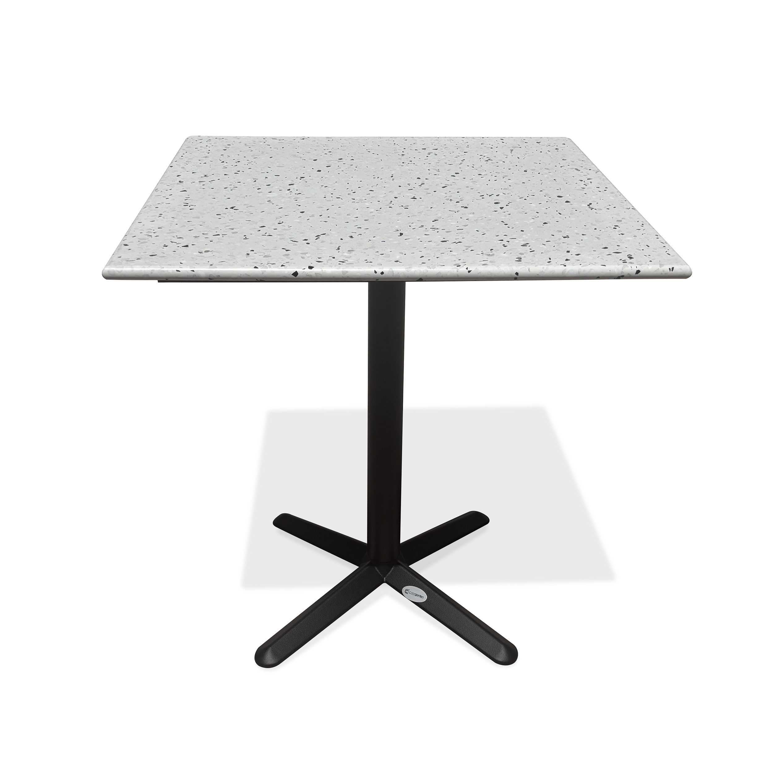 Table carrée de jardin en acier et plateau terrazzo BISTRO, DCB GARDEN