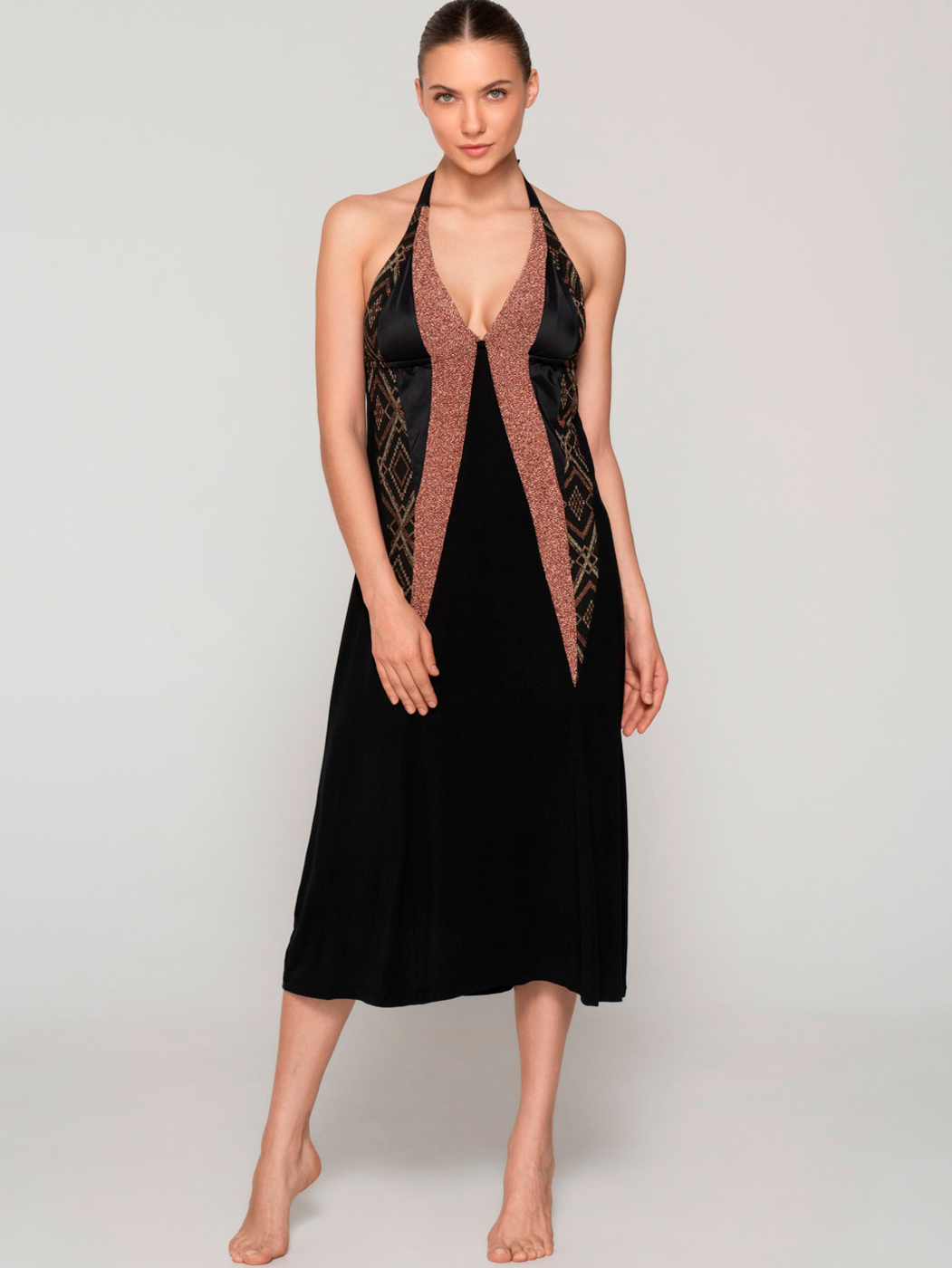 Robe longue estivale décolleté V MANHATTAN, LUNA SPLENDIDA