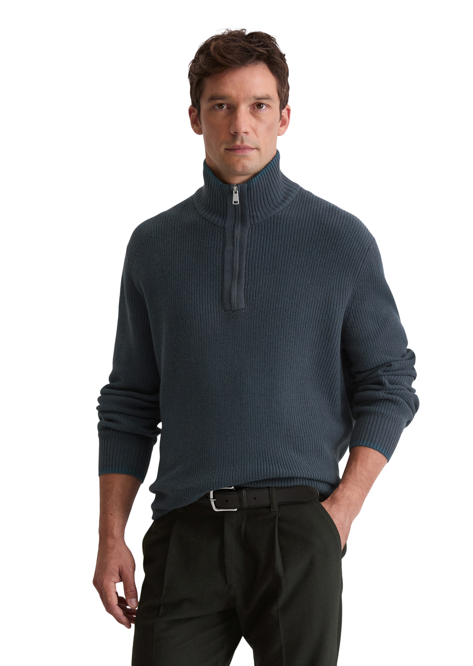 Troyer régulier en doux mélange de coton et de laine vierge, MARC O'POLO