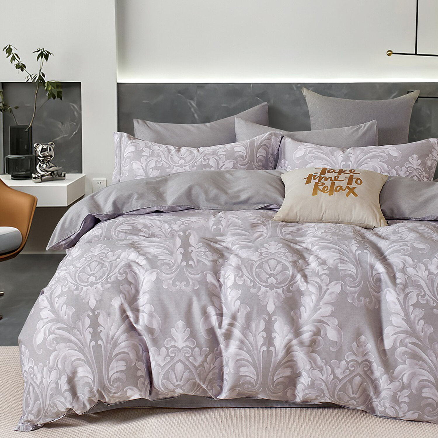 Parure housse de couette en percale de coton, Barceline, C DESIGN HOME TEXTILE