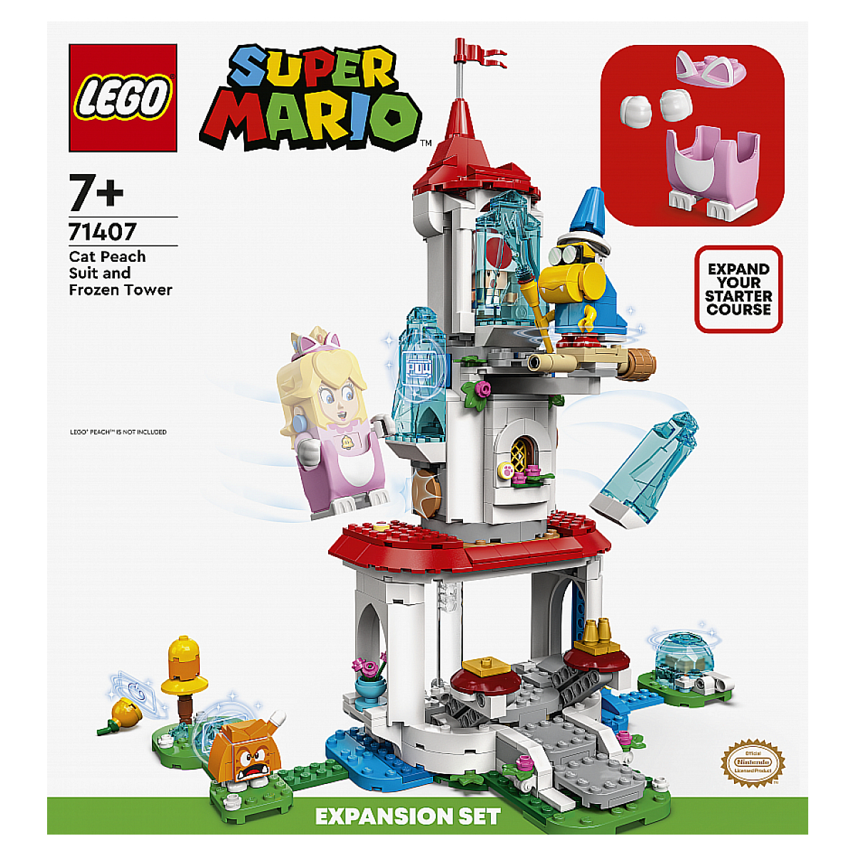 71407 Ensemble dextension la tour gelée et le costume de peach chat, LEGO