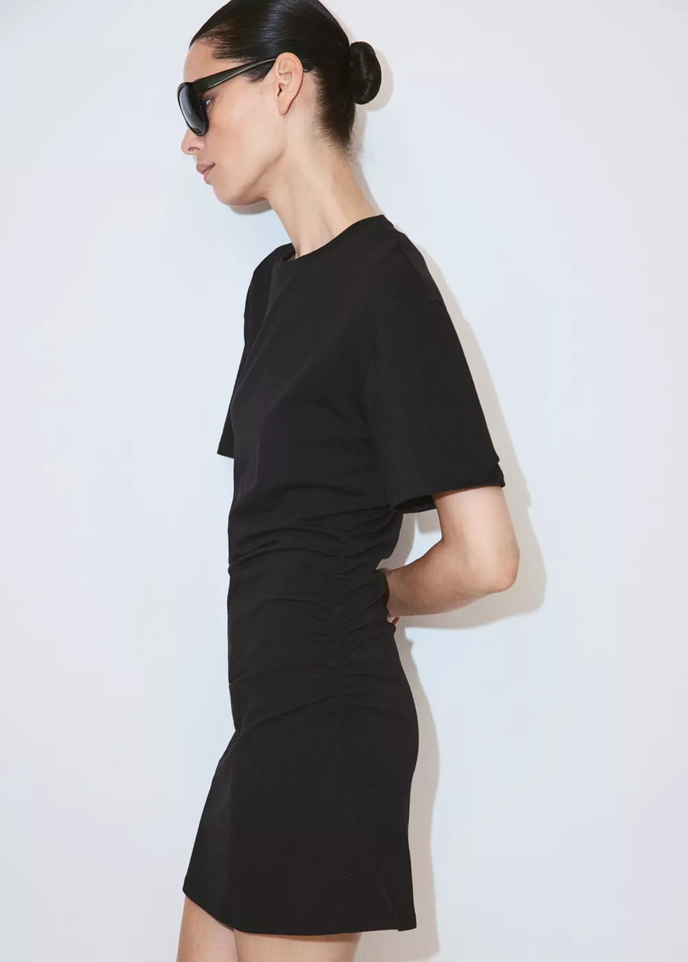 Robe coton froncée sur les côtés, MANGO