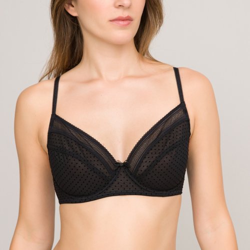 Aerobie full cup bra in dotted tulle black La Redoute Collections