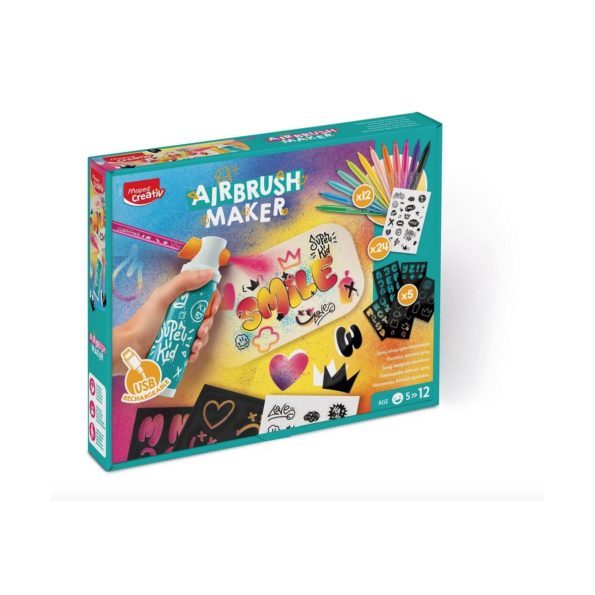 Airbrush maker - Coffret aerographe pour enfant, MAPED