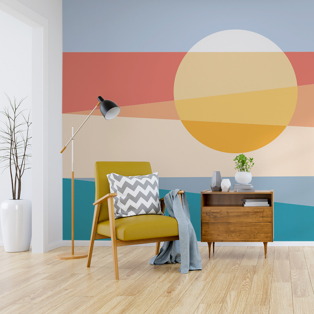 Papier peint panoramique Dune, Orange 425 x 250cm, ACTE DECO