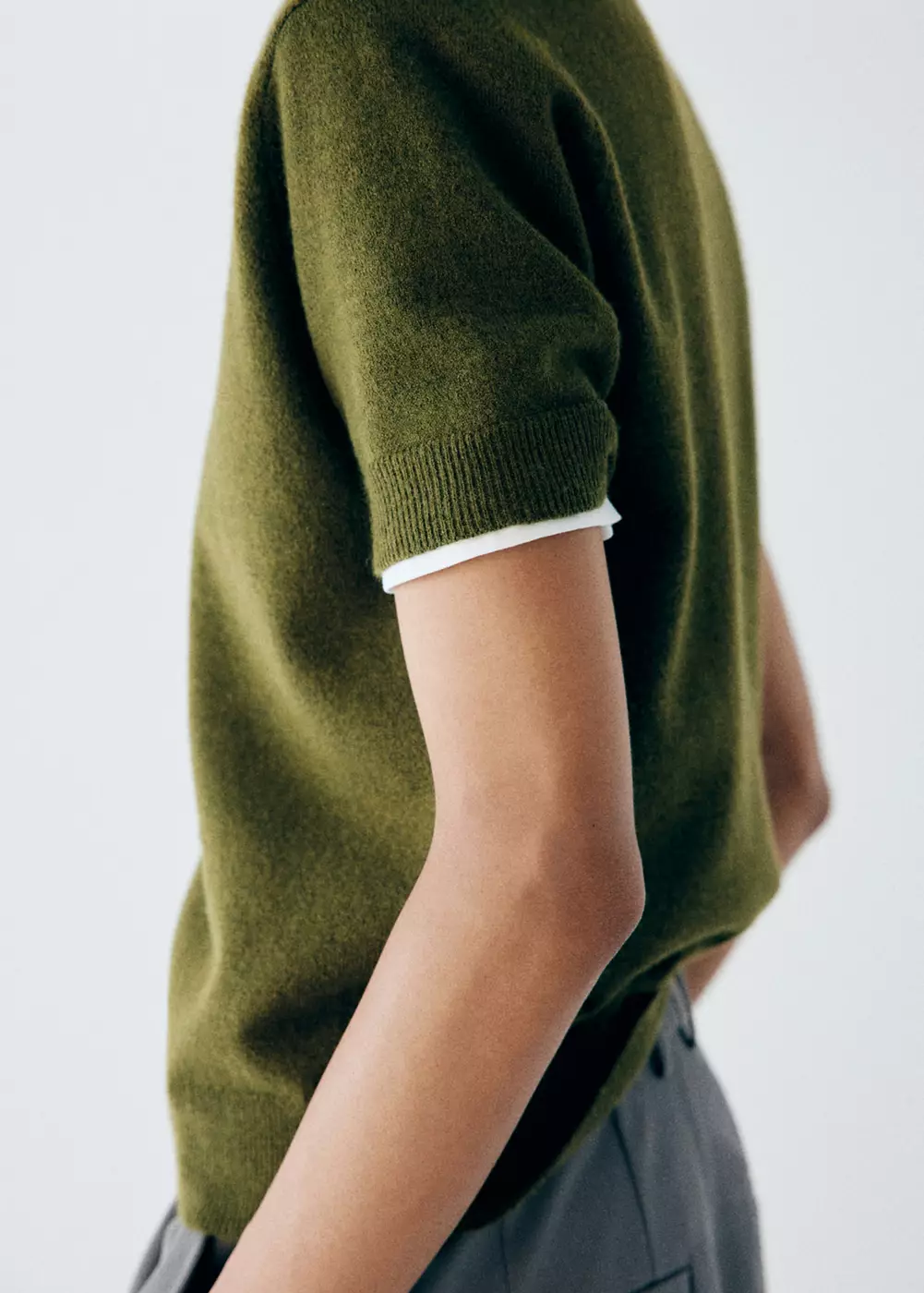 Pull en maille à manches courtes, MANGO
