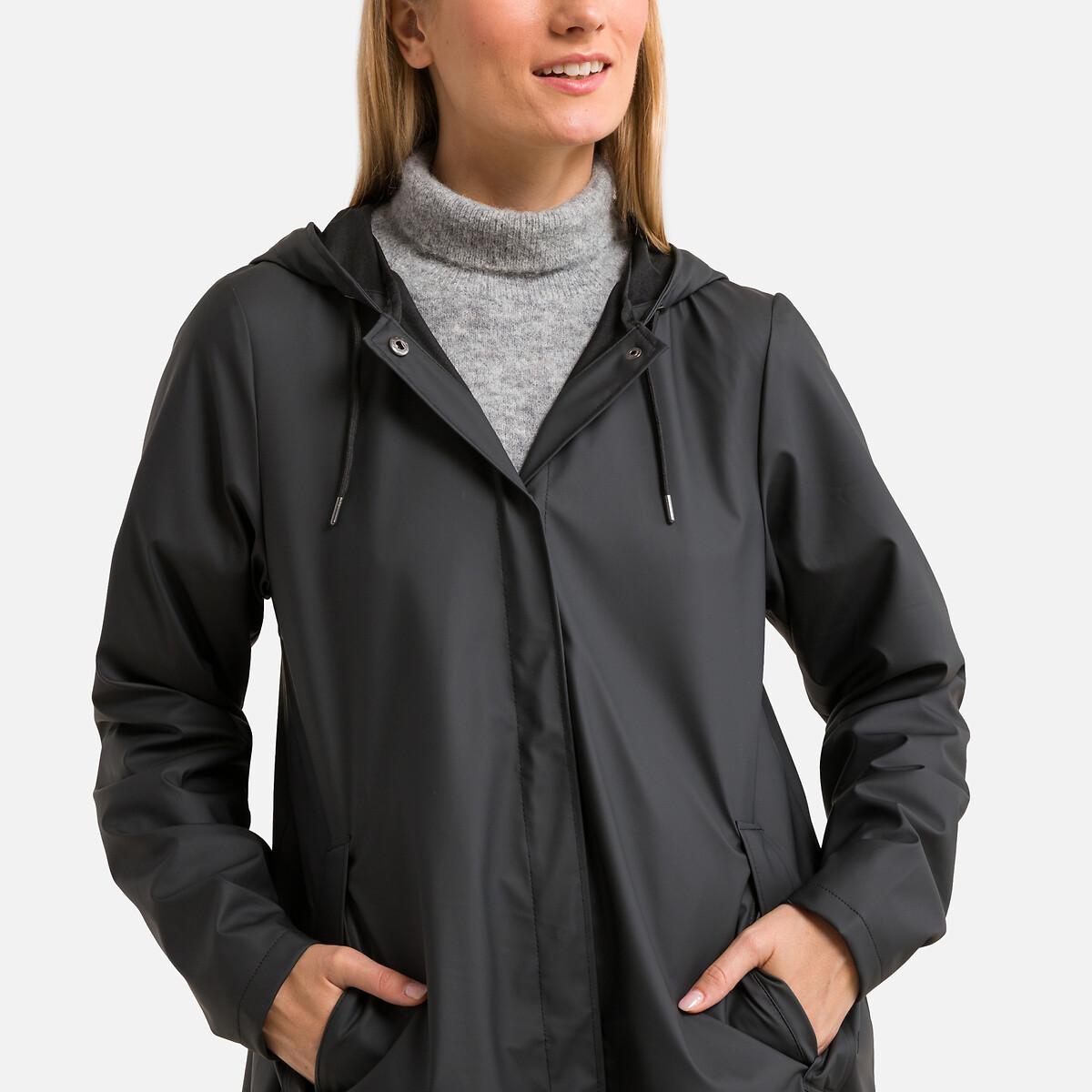 Black rain jacket clearance with hood