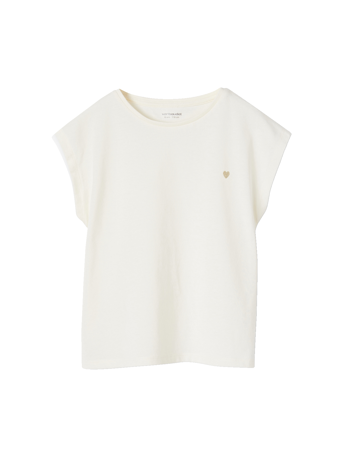 Tee-shirt uni Basics manches courtes, VERTBAUDET