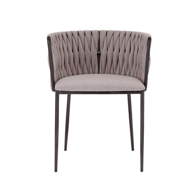 Braided Grey Dining Chair with Black Legs SO'HOME