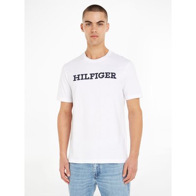 Camiseta de manga corta con cuello redondo y logo bordado TOMMY HILFIGER